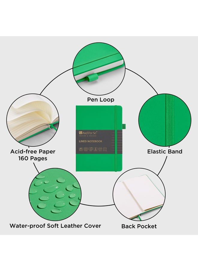 &And Per Se Ruled Journal Notebook, 160 Pages, A5 5.7 x 8 Inch College Lined Thick Paper Notebook Hardcover Notebooks for Women Men Office School (1 Pack, Emerald) - Image 5