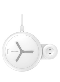 Wireless Charger 2 in 1 Dual Wireless Charging Pad for Apple Watch SE/6/5/4/3/Pro iPhone 12 Mini/12/12 Pro/12 Pro Max/11/SE/X/XR/XS/XS Max/8 Plus (No Adapter)