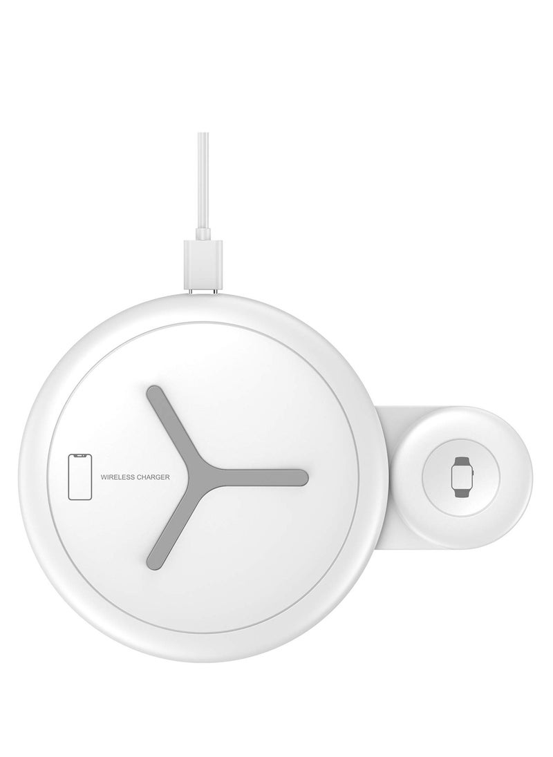 SYOSI - Wireless Charger 2 in 1 Dual Wireless Charging Pad for Apple Watch SE/6/5/4/3/Pro iPhone 12 Mini/12/12 Pro/12 Pro Max/11/SE/X/XR/XS/XS Max/8 Plus (No Adapter) - Image 1