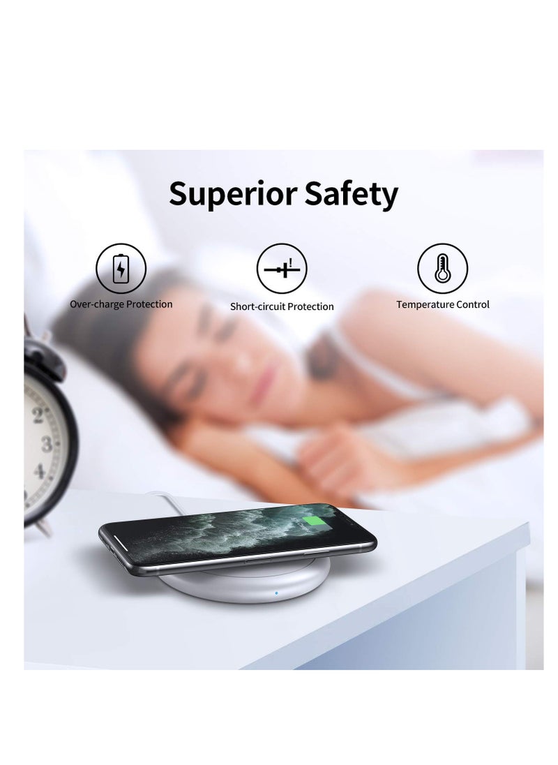 SYOSI - Wireless Charger 2 in 1 Dual Wireless Charging Pad for Apple Watch SE/6/5/4/3/Pro iPhone 12 Mini/12/12 Pro/12 Pro Max/11/SE/X/XR/XS/XS Max/8 Plus (No Adapter) - Image 1