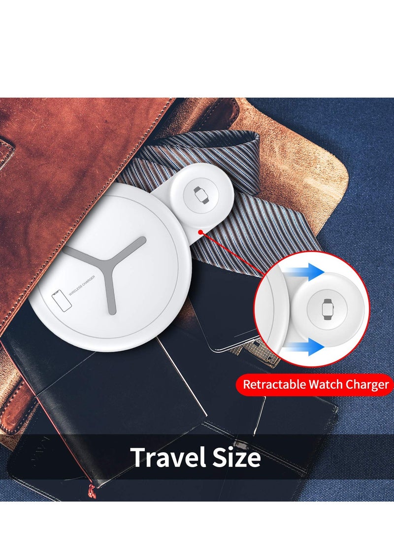 SYOSI - Wireless Charger 2 in 1 Dual Wireless Charging Pad for Apple Watch SE/6/5/4/3/Pro iPhone 12 Mini/12/12 Pro/12 Pro Max/11/SE/X/XR/XS/XS Max/8 Plus (No Adapter) - Image 1