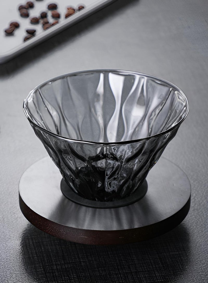 بريتيل ماكينة صنع القهوة بروتيل بور أوفر، 500 مل من الزجاج الزجاجي صب فوق قطارة القهوة مع قاعدة خشبية، مجموعة صانع القهوة بالتنقيط للمنزل أو المكتب - Image 4