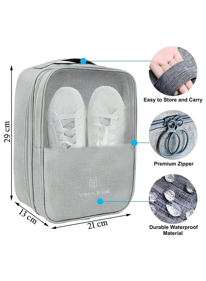Kuber Industries Kuber Industries Pack of 2 Waterproof & Anti-Wrinkle Shoe Bags for Travelling with 3 Layers | Durable Shoe Pouch for Travel | Shoe Organizer for Hassle-Free Travel Shoe Bags | YJ-29-GRY | Grey - Image 3