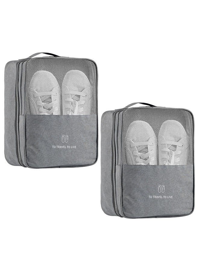 Kuber Industries Kuber Industries Pack of 2 Waterproof & Anti-Wrinkle Shoe Bags for Travelling with 3 Layers | Durable Shoe Pouch for Travel | Shoe Organizer for Hassle-Free Travel Shoe Bags | YJ-29-GRY | Grey - Image 1