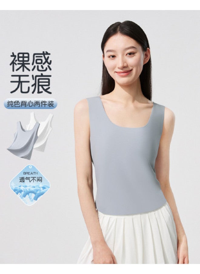 MIIOW 2-Pack Women'S Undershirt Vests Seamless Contour Cut Women'S Sleeveless Tops Can Be Worn As Outerwear - Image 1