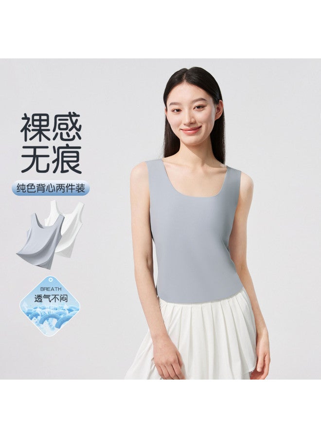 MIIOW 2-Pack Women'S Undershirt Vests Seamless Contour Cut Women'S Sleeveless Tops Can Be Worn As Outerwear - Image 2