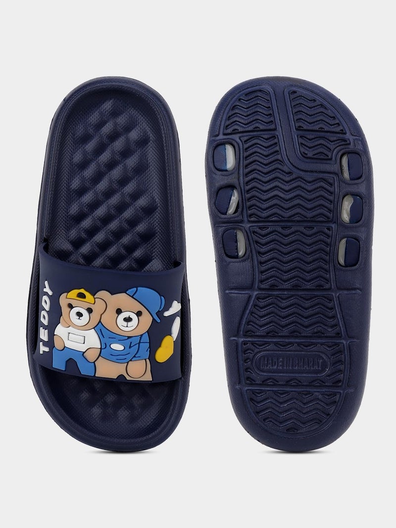 CUHO TRENDS Kids Teddy Bear Printed Sliders | Soft Sole Cartoon Slides for Boys & Girls - Image 2