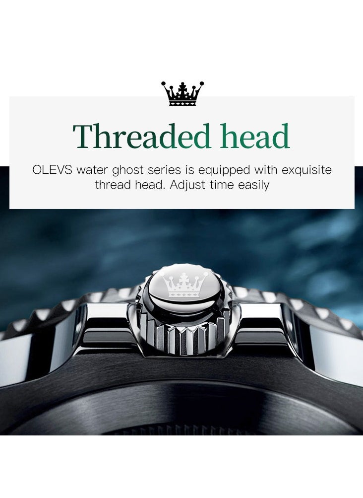 OLEVS - OLEVS Men's Watch Luxury Top Brand One-Way Rotating Outer Ring Design Quartz Watch for Men Auto Date Waterproof Wrist Watches - Image 1