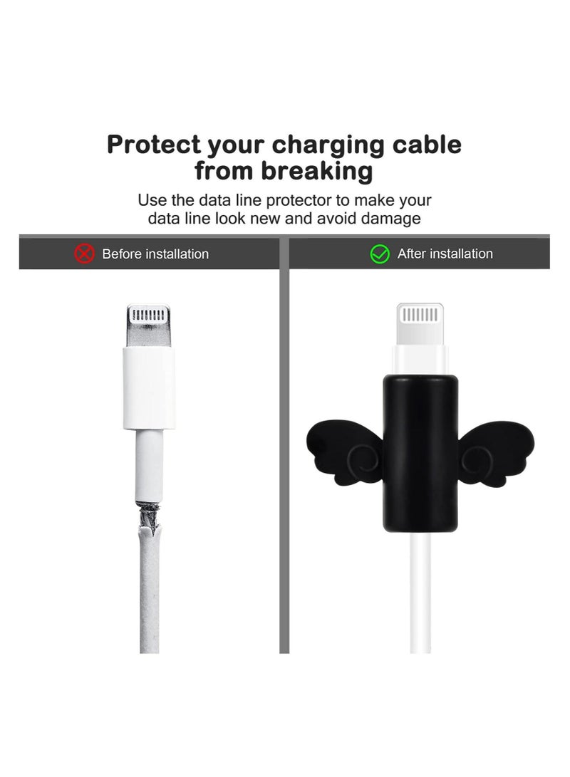 Captaintech SYOSI, Cable Protector Set for iPhone Charger, 3D Cartoon Cat Design, Data Cable Cover Line, USB Wire Cord Saver Protector Compatible with iPhone 11 12 13 14 Pro Max Plus - Image 3