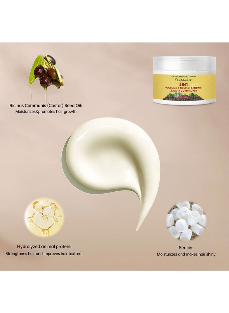 Lanthome بلسم 3 في 1 بزيت الخروع الأسود الجامايكي للشعر التالف 100% زيت خروع أسود جامايكي نقي لتنعيم وفك تشابك الشعر وزيادة حجمه وتغذيته وإصلاحه - Image 3