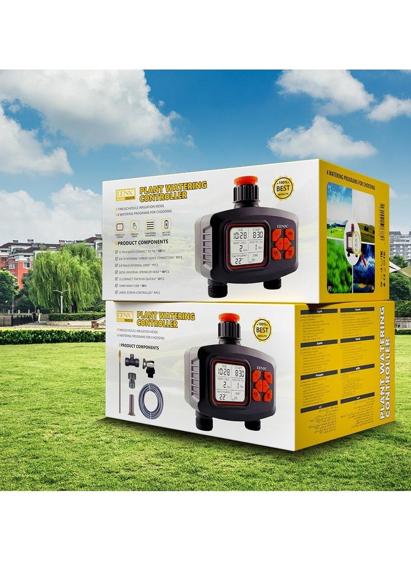 DENX DX2578 plant irrigation controller with large LCD display, four flexible programs, and quick connections - Image 1