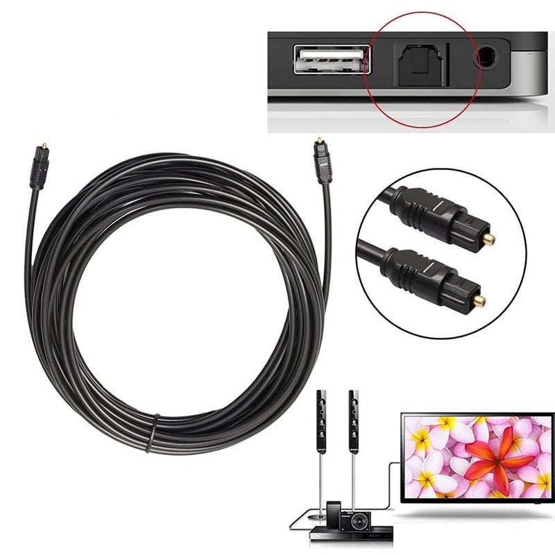 MESHIV FOC150 Digital Optical Audio Cable - Toslink Cable Fiber Optic Cable For Home Theater, Sound Bar, TV, PS4, Xbox, Playstation & More (3 Meter) - Image 2