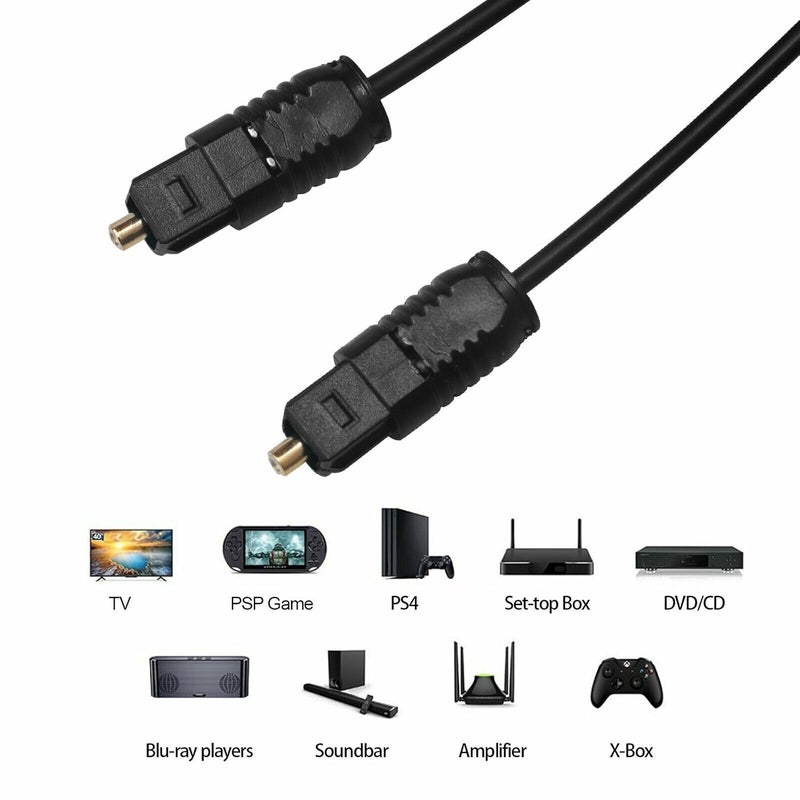 MESHIV FOC150 Digital Optical Audio Cable - Toslink Cable Fiber Optic Cable For Home Theater, Sound Bar, TV, PS4, Xbox, Playstation & More (3 Meter) - Image 4