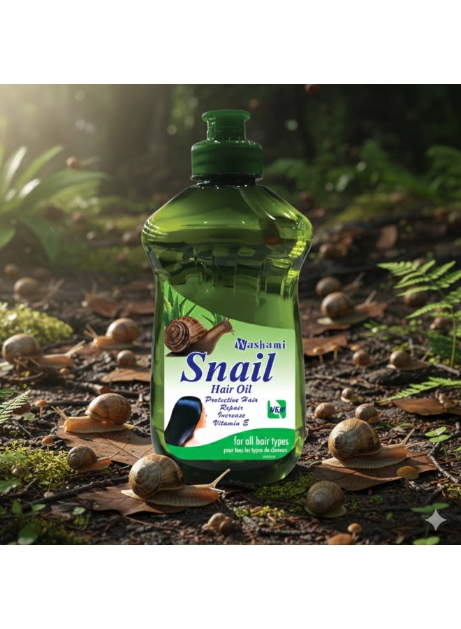 WASHAMI Snail Hair Oil with Vitamin E for All Hair Types Protective & Repair Formula 100% Natural by Washami - Image 1