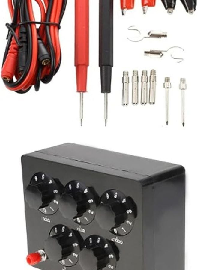 Adjustable Resistance Box Variable Resistor Physics Experiment Kit with 16 Test Wires - Image 2