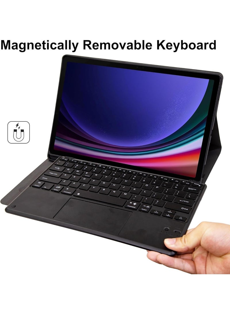 Muzz حافظة مع لوحة مفاتيح لجهاز سامسونج جالاكسي تاب S9 ألترا 14.6 بوصة 2023 لوحة مفاتيح بلوتوث مغناطيسية قابلة للفصل مع لوحة لمس لجهاز جالاكسي تاب S9 ألترا - Image 3