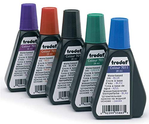 Trodat 5 color water based Re-fill Ink for self inking Ideal/Trodat Stamps & stamp pads - Image 1