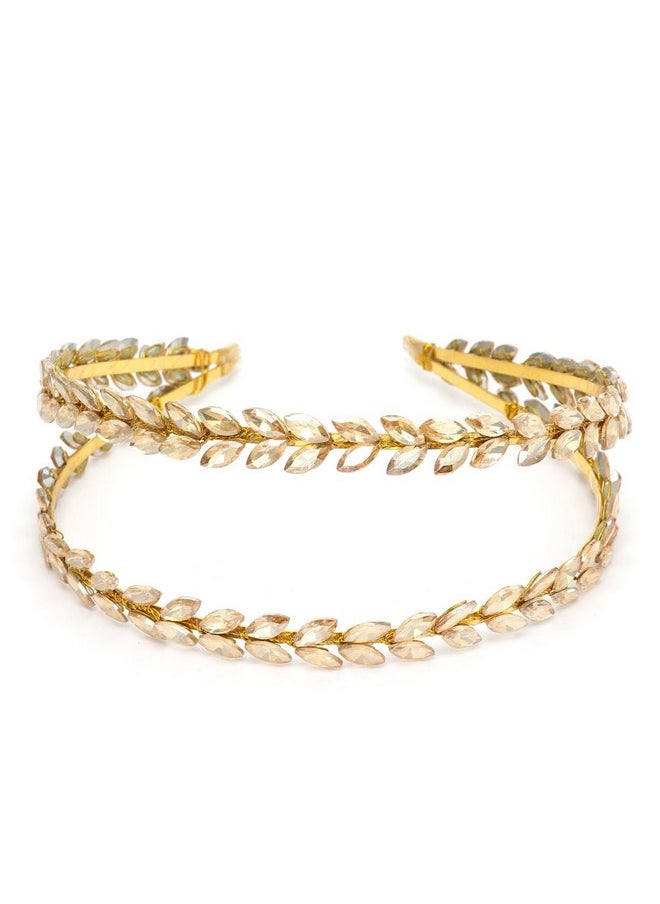 Vogue Hair Accessories Vogue Hair Accessories Gold Fancy Party Wedding Bridal Hairband Headband Hair Accessories for Women and Girls  - Image 5