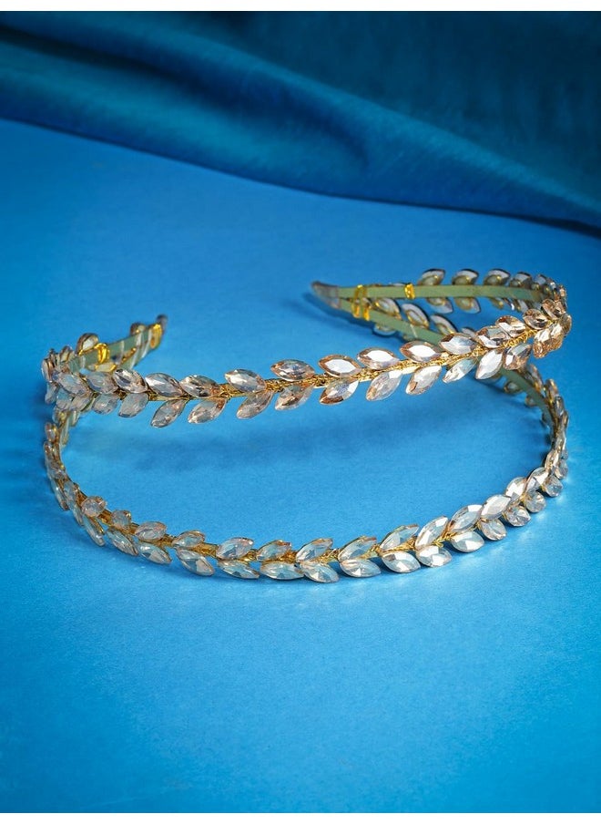 Vogue Hair Accessories Vogue Hair Accessories Gold Fancy Party Wedding Bridal Hairband Headband Hair Accessories for Women and Girls  - Image 2