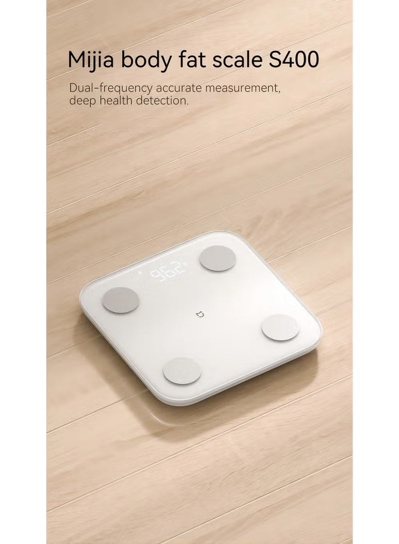 Xiaomi Body Composition Smart Scale S400 | Digital Bluetooth Body Analyzer with 13 Body Composition Metrics, High-Precision BIA Sensors, Auto User Recognition, LED Display, Tempered Glass Platform, Pregnancy Mode, Up to 150kg Capacity, White - Image 4