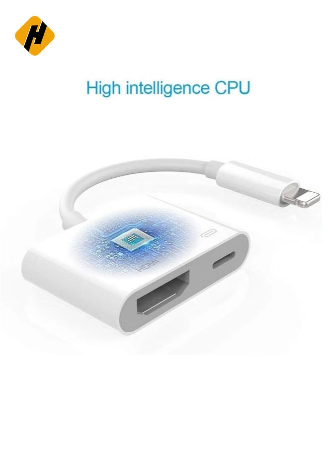 Lightning to HDMI,Apple MFi Certified Lightning to Digital AV Adapter,1080P Audio & 4K Video HDMI Sync Screen Connector with Charging Port for iPhone 11/XS/XR/X/8 7, iPad on HD TV/Monitor/Projector