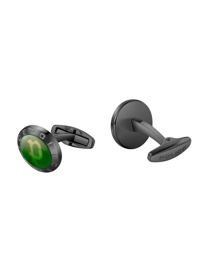 POLICE Unroll Cufflink For Men Grey With Green-Yellow Laser LensPEAGC0004701  - Image 3