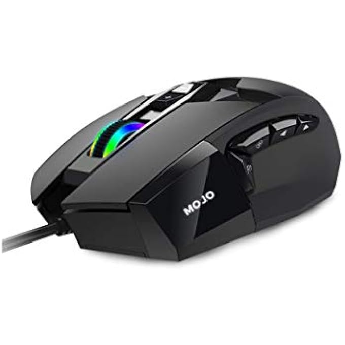 MOJO PRO PERFORMANCE SILENT GAMING MOUSE - WIRED MOUSE WITH 9 PROGRAMMABLE BUTTONS INCLUDING SNIPER KEY, 12000 DPI, 1000 HZ, CUSTOM PROFILES - Image 3