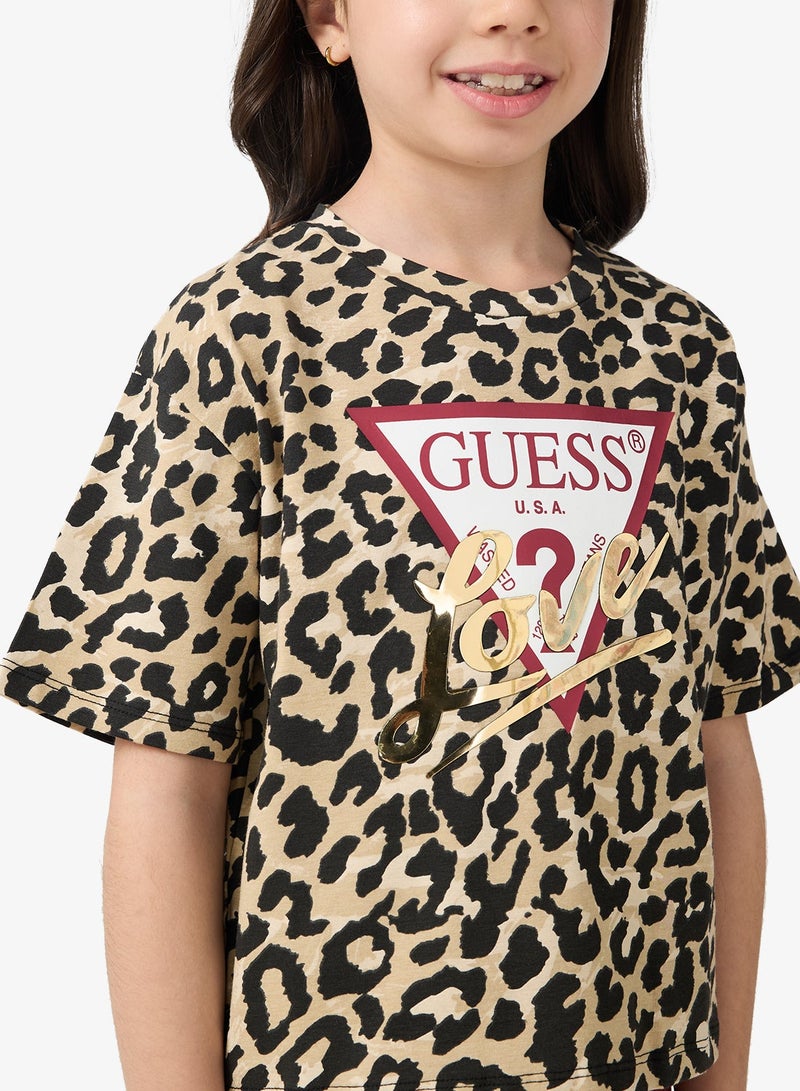 GUESS Kids Slogan Crew neck T-Shirt - Image 3