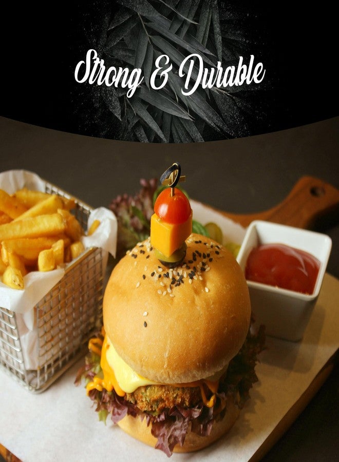 بامبو إم إن أعواد خيزران معقودة من بامبو إم إن، 3.5 بوصة، سوداء اللون، مثالية لتقديم الكوكتيلات والمقبلات وسندويشات الفاكهة، مناسبة للمناسبات الخاصة، والأعياد، والمطاعم، أو حفلات البوفيه، 200 قطعة - Image 4