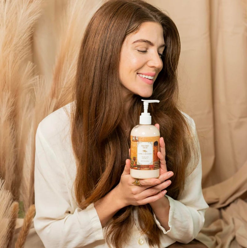 Camille Beckman Tuscan Honey Scented Silky Body Cream, Daily Moisturizer for All Skin Types | Non-Greasy Vegan Formula to Nourish and Soften Hands and Body, 13 Ounce - Image 4
