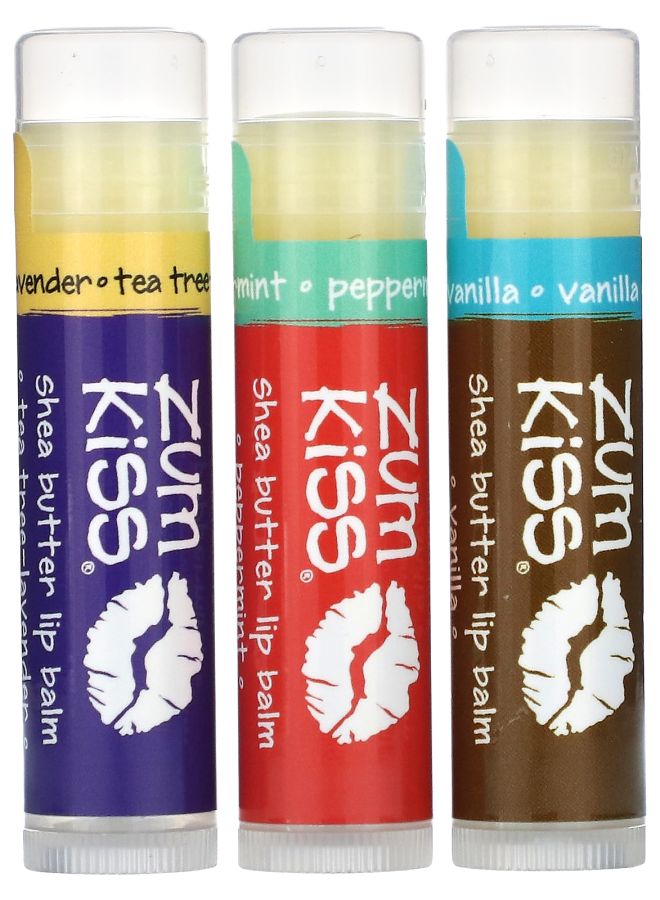 ZUM Shea Butter Lip Balm Trio Pack 3 Pack 0.15 oz Each