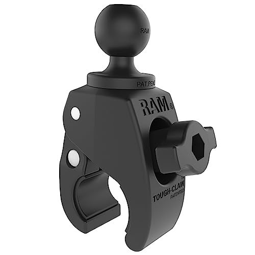RAM Mounts RAP-B-400U Tough-Claw Small Clamp Base with Ball with B Size 1" Ball for Rails 0.625" to 1.14" in Diameter - Image 1