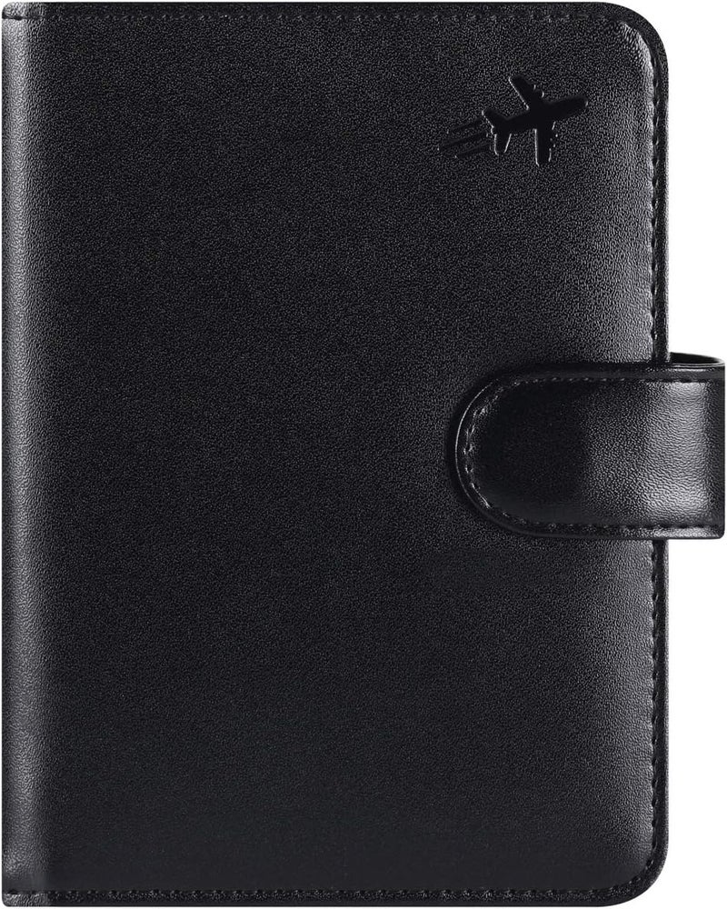 PASCACOO Passport Holder Cover Wallet RFID Blocking Leather Card Case Travel Accessories for Women Men, Z #Black, Rfid Wallet - Image 1