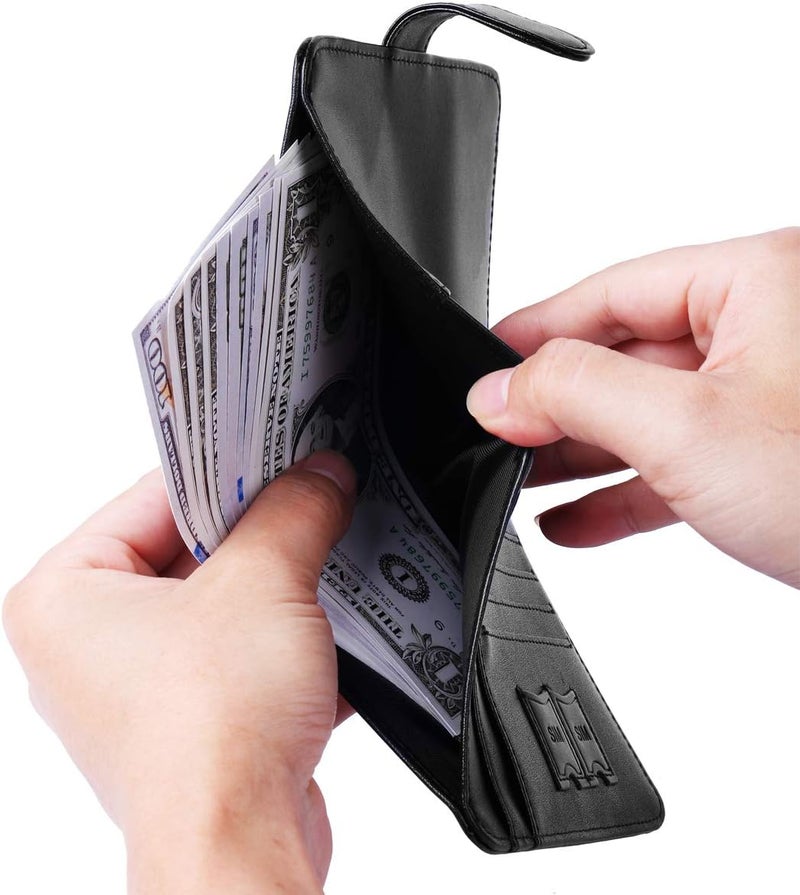 PASCACOO Passport Holder Cover Wallet RFID Blocking Leather Card Case Travel Accessories for Women Men, Z #Black, Rfid Wallet - Image 4