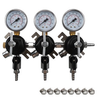 LUCKEG Triple Gauge Secondary Regulator  with three 516 Outlet Barb 0100PSI co2 regulator nitrogen regulator Secondary Regulator Beer Bar Wall Triple Regulator for Home Brewing - pzsku/Z21C80B84FB6F384A0264Z/45/1749491216/ecc098ee-5d09-40cd-bf02-8cef301e4b14