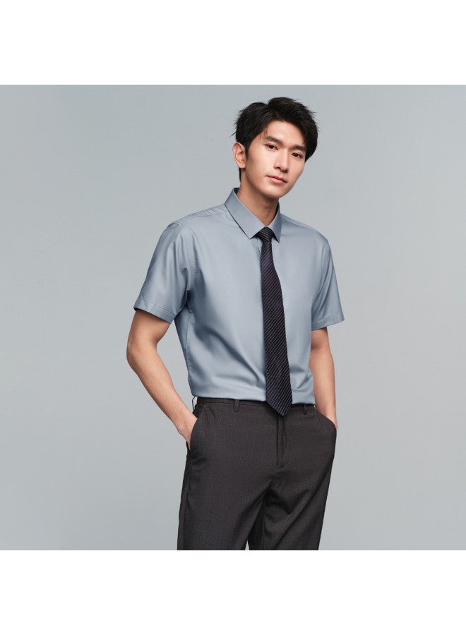 HLA Light Business Shirts And Series】summer Solid Color Business Gentleman Men's Short Sleeve Shirts - Image 5