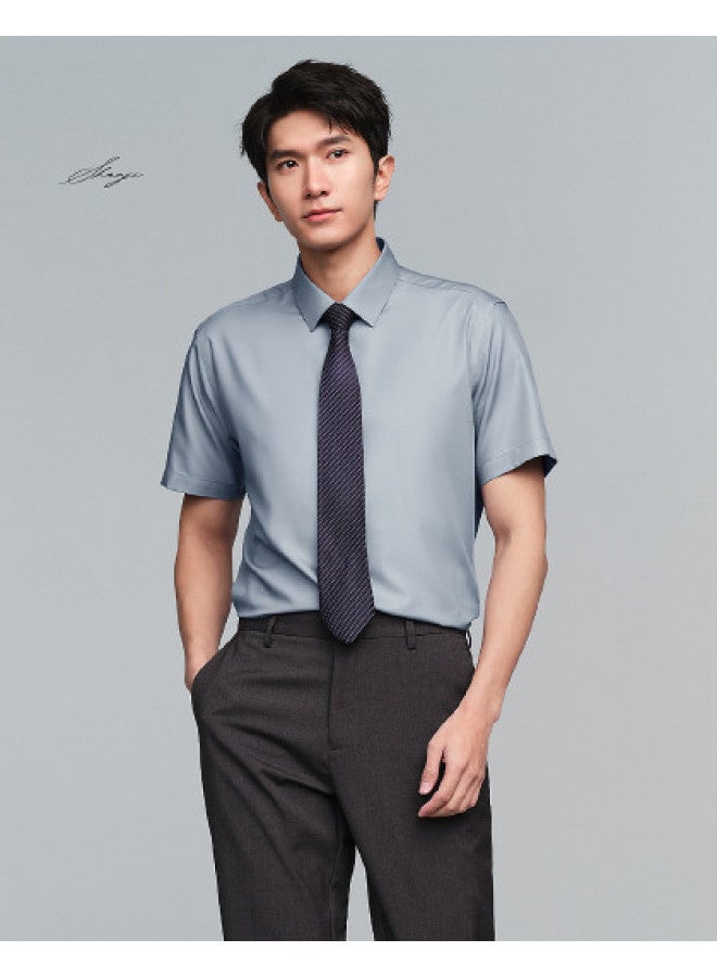 HLA Light Business Shirts And Series】summer Solid Color Business Gentleman Men's Short Sleeve Shirts - Image 1