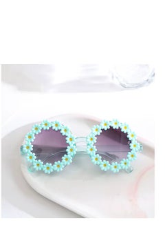 Generic Round Flower Frame Cute Sunglasses for Boys Girls 