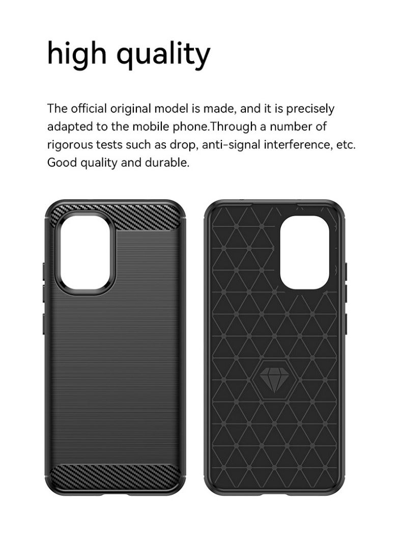 Nokia X30 Rugged Shield Cover – Black. Brushed carbon fiber texture, shockproof TPU, anti-slip, slim, and lightweight for durable protection.  - Image 4