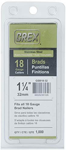 Grex GSB18-32 1-1/4 In. 18 Ga. Brad Nails, Stainless Steel 304, 1M - Image 4