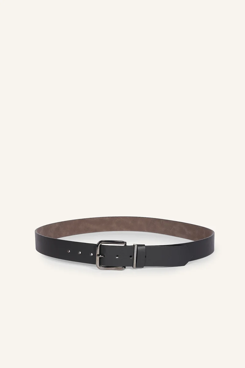 Defacto Man Rectangular Buckle Faux Leather Casual Belt