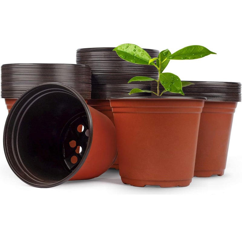 Hdeoops 100 PCS Plastic Nursery Pots 4 Inch Seed Starting Pots for Succulents, Seedlings, Cuttings, Transplanting - Image 1