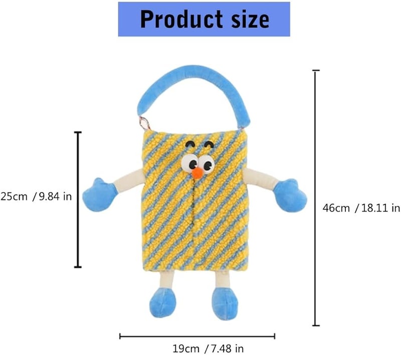 حافظة مناديل كرتونية متعددة الأغراض باللون البرتقالي، غطاء قماشي، منظم ديكور منزلي - Image 4
