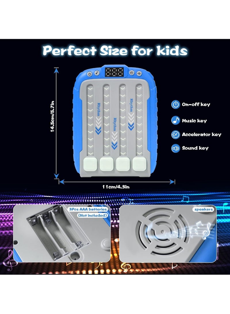 Blue Brand New Quick Push Pull Light Up Pop Game Fidget Toy, Electronic Music Rhythm Game, Handheld Puzzle Game Sensory Toy With Music And Lights, Suitable For Kids Adult Gifts - Image 2