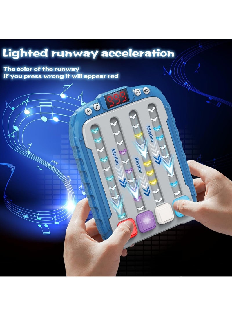 Blue Brand New Quick Push Pull Light Up Pop Game Fidget Toy, Electronic Music Rhythm Game, Handheld Puzzle Game Sensory Toy With Music And Lights, Suitable For Kids Adult Gifts - Image 3