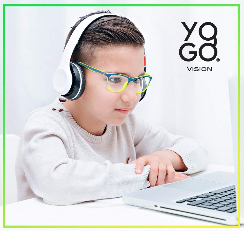 Yogo Vision Kids Blue Light Blocking Glasses Computer Eyeglasses Boys Girls Square Frames Anti Strain Reduce Glare (1 Pack) - Image 2
