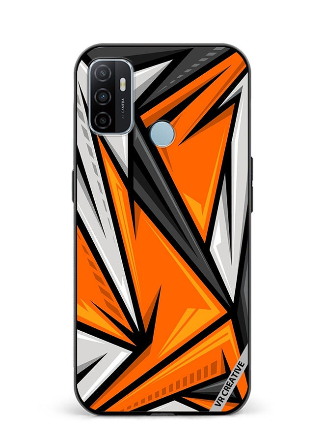 VR CREATIVE Protective Case Cover For Oppo A53 Texture Sports Racing Style Orange Color Design Multicolour - Image 1