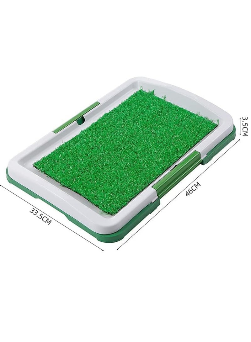 Meetion Dog Training Toilet Potty Pad, Artificial Pet Grass Mat for Puppy, Fake Grass Replacement Pad Mat for Balcony Dog Training Toilet Puppy Potty Pad Splash Proof Artificial Grass Pad with Tray - Image 4