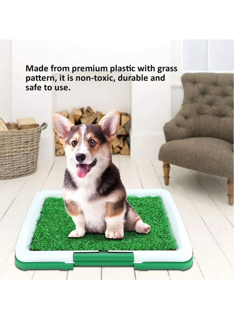 Meetion Dog Training Toilet Potty Pad, Artificial Pet Grass Mat for Puppy, Fake Grass Replacement Pad Mat for Balcony Dog Training Toilet Puppy Potty Pad Splash Proof Artificial Grass Pad with Tray - Image 5