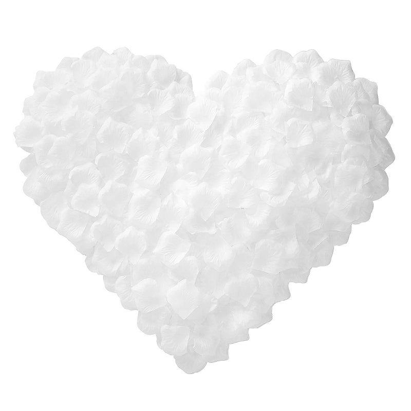 BESKIT 3000 PCS White Artificial Silk Rose Petals for Romantic Night, Wedding, Party, Anniversary Flower Decorations - Image 1